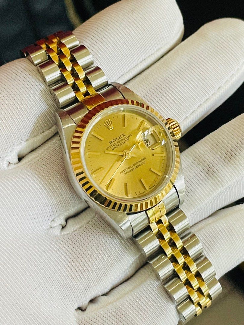 Rolex lady Datejust 69173 handbag Gucci LV Prada Burberry happy
