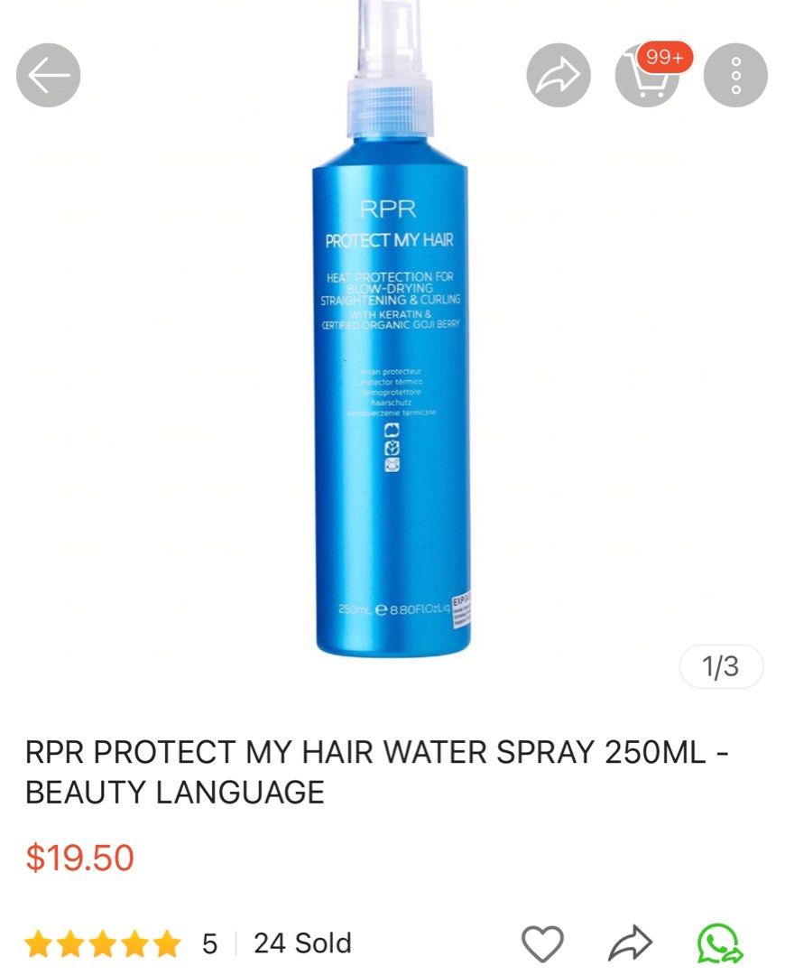 RPR Protect My Hair Heat Protection Spray 250 ML, Beauty & Personal
