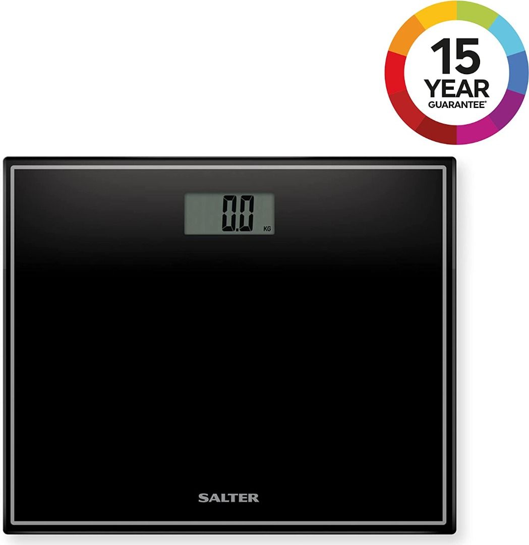 Salter 9207 BK3R Compact Electronic Bathroom Scale, Digital Easy Read Display, Step On