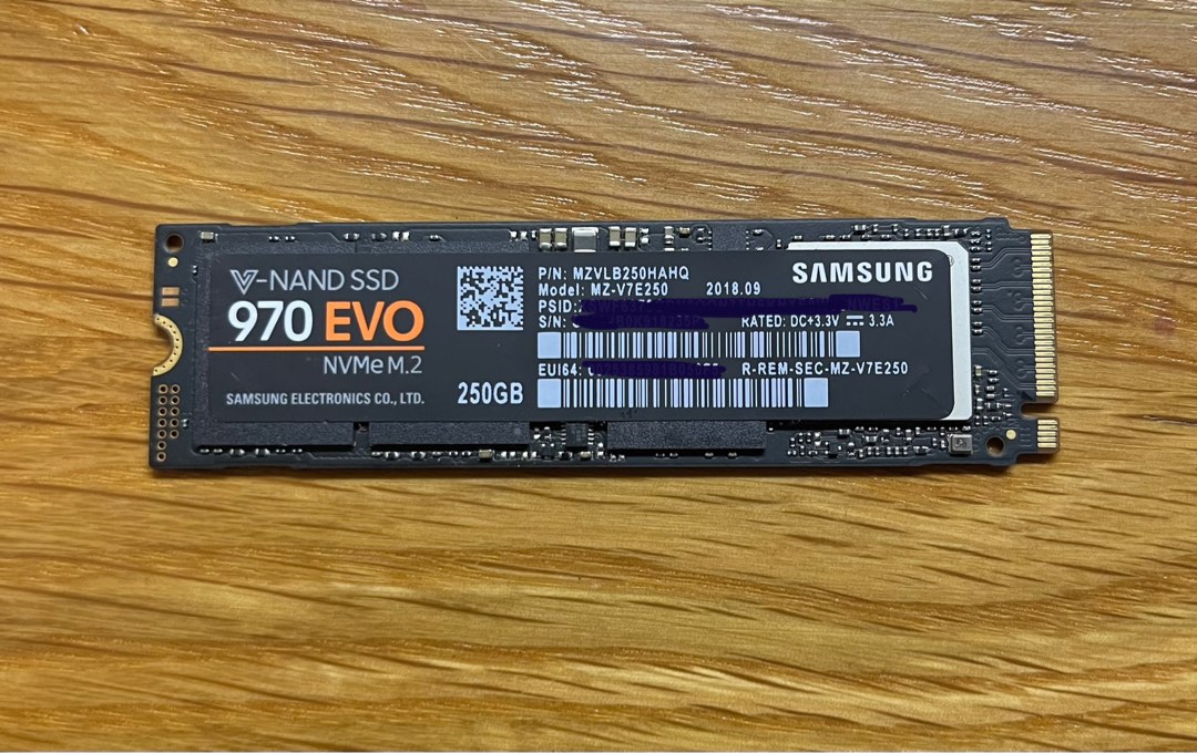 Samsung 970 Evo 250GB NVMe SSD [Win 10 pre-installed], Computers & Tech ...
