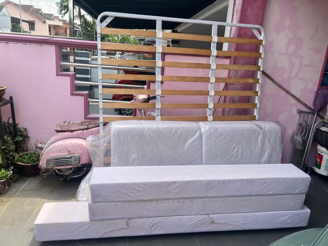 Selling bed frame (King size), Furniture & Home Living, Furniture, Bed