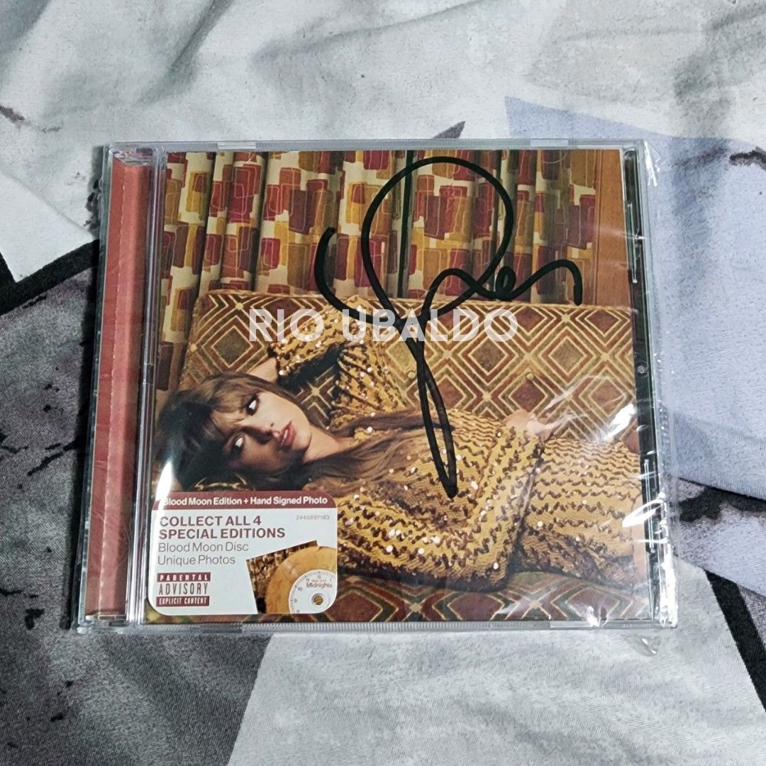 Taylor Swift Signed Midnights Blood Moon CD