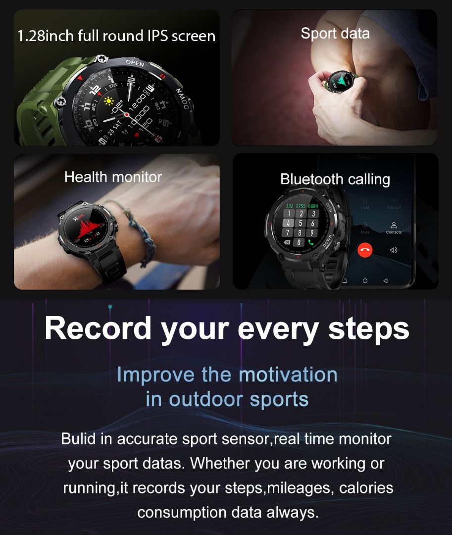 Men's fitness tracker watch discount