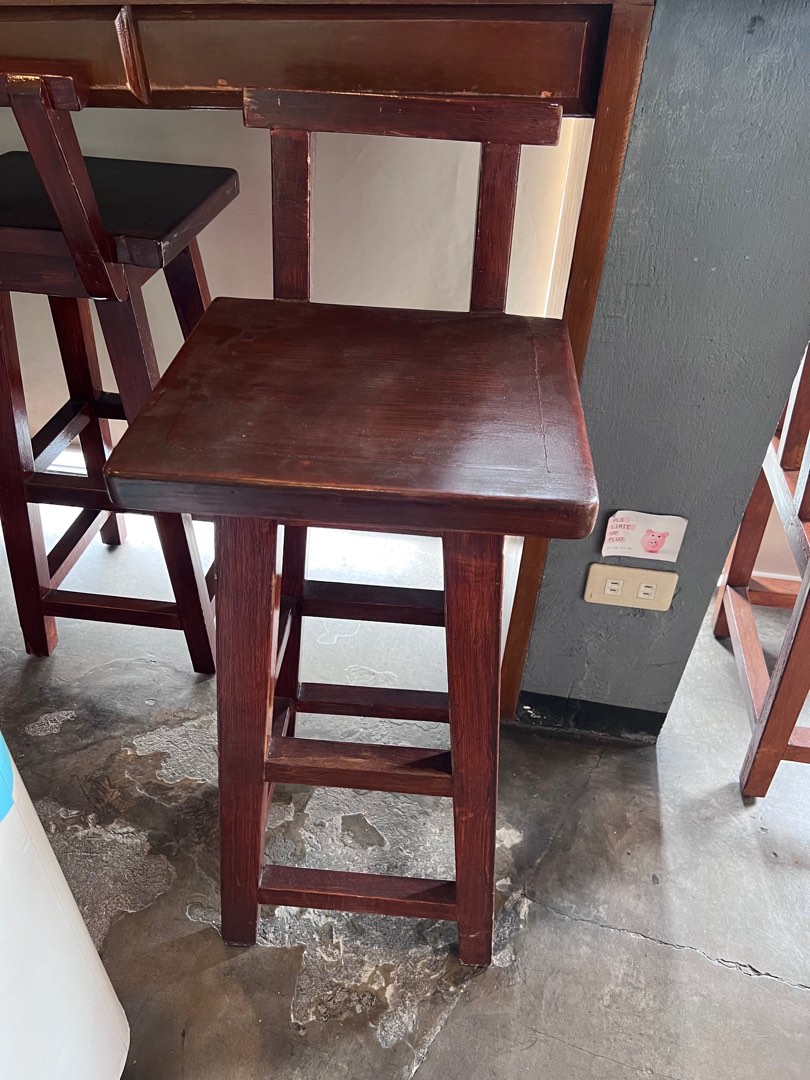 Solid Wood High Chair or Bar Stool, Furniture & Home Living, Furniture