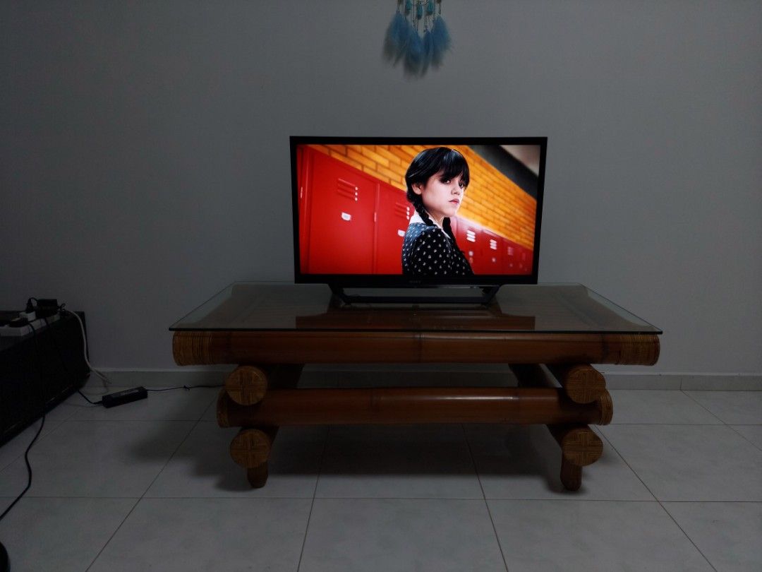 SONY Smart TV with brand new glass wood TV stand, TV & Home Appliances