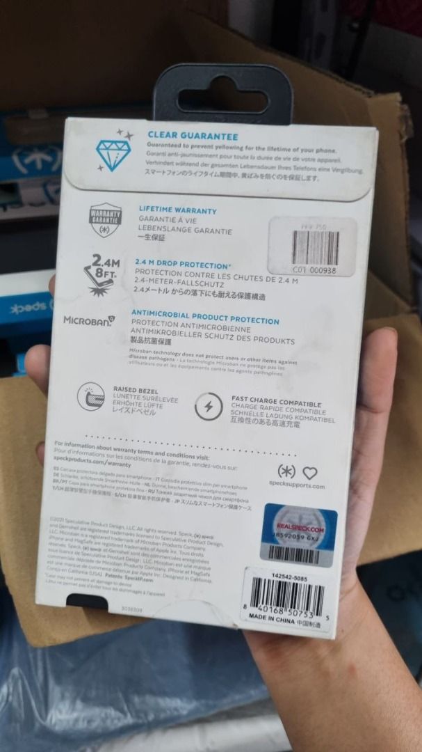 Speck case iPhone 13 mini (Category: Cases & Sleeves) located in Valenzuela. Submitted by onhoco (Listing ID 1209539681, Image 2). Description: Speck case iPhone 13 mini Php750 📌 SEALED.