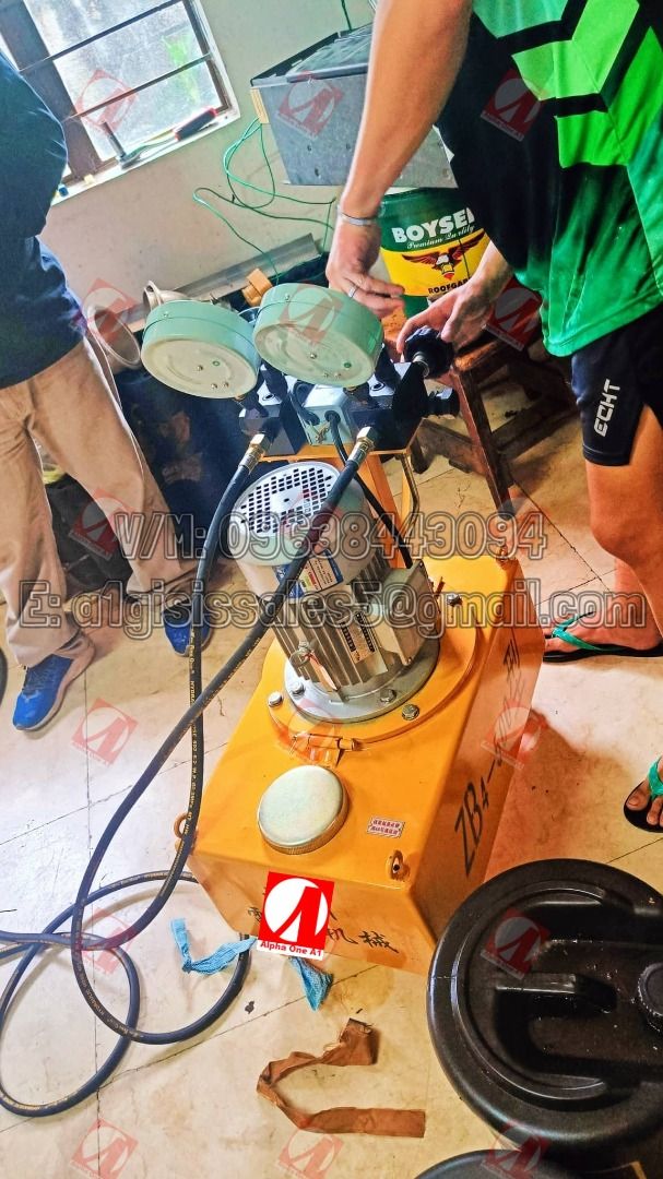 Stressing Pump/Hydraulic Pump 500MT Post Tensioning Materials (Category: Construction Tools & Equipment) located in Quezon City. Submitted by Kaithy20 (Listing ID 1209502660, Image 1). Description: 0963-844-3094 500MT Hydraulic Pump/Stressing Pump & 250MT 380V, 3Phase Prestressed Machine Post Tensioning Materials Girder Accessories NOTE: READY TO USE! WITH COMPLETE ACCESSORIES! GIRDER ACCESSORIES: ~ 12HOLES 12.7MM ANCHOR BLOCK ~ BEARING PLATE/ANC