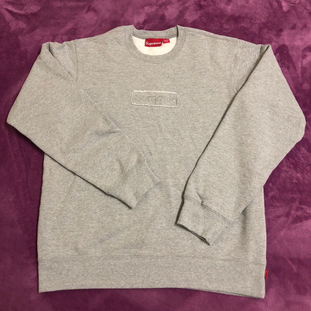 Supreme Cutout Logo Crewneck Men s Fashion Tops Sets Hoodies
