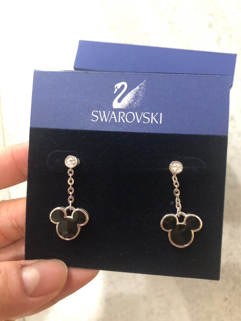 SWAROVSKI與迪士尼聯名款米老鼠耳環未使用, 名牌精品, 精品配件在旋轉拍賣