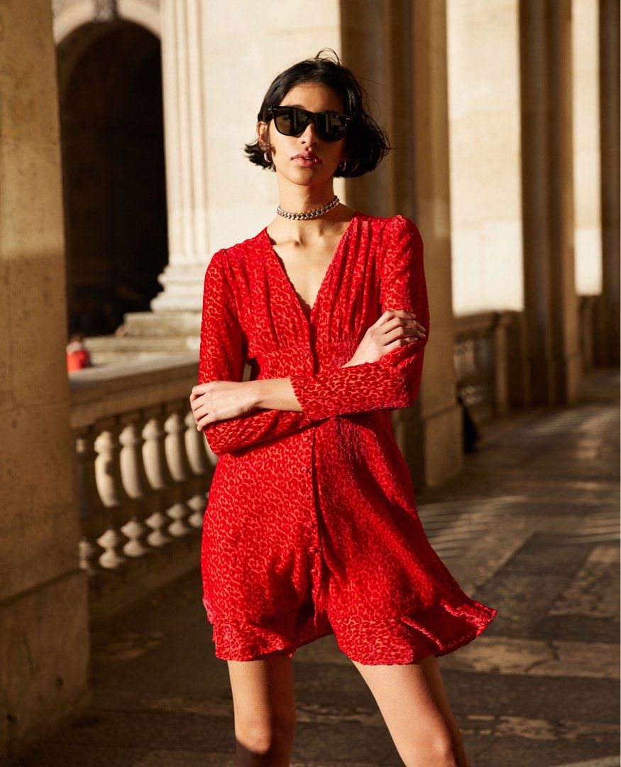 The Kooples short buttoned red dress Women s Fashion Dresses Sets Dresses on Carousell