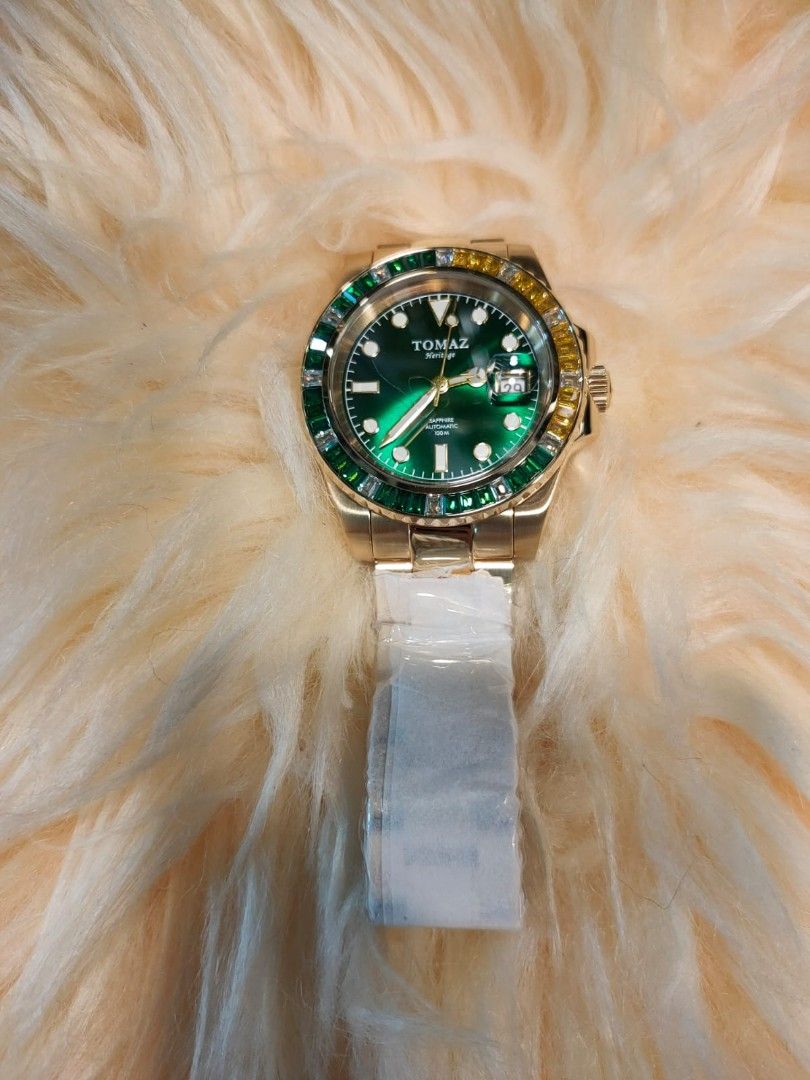 Gold and green mens watch clearance