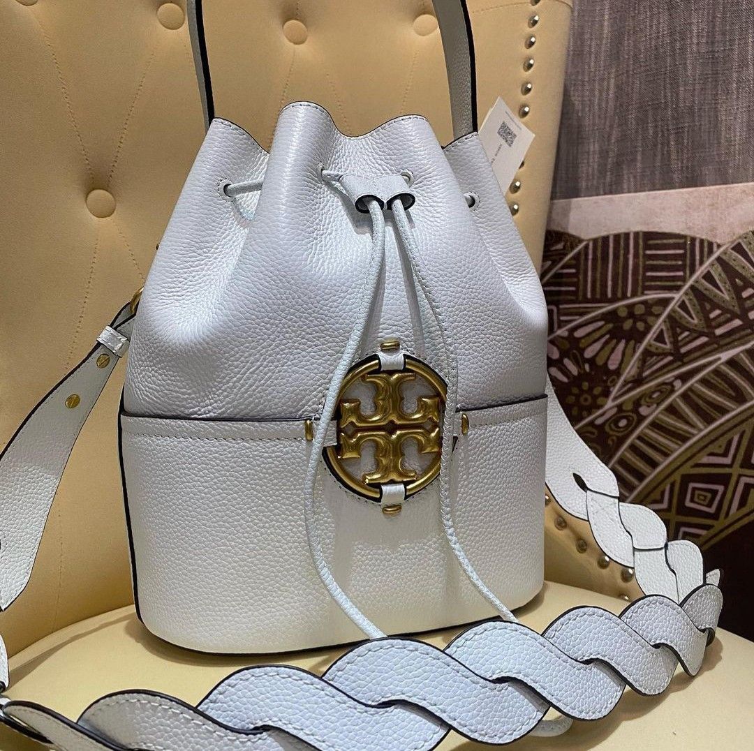 Tory Burch Miller Bucket Bag In White | ModeSens