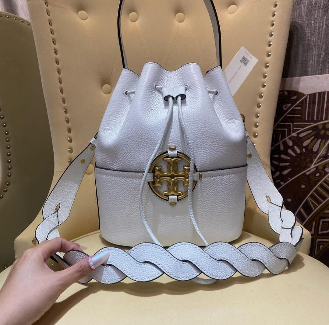 tory burch miller bucket bag white