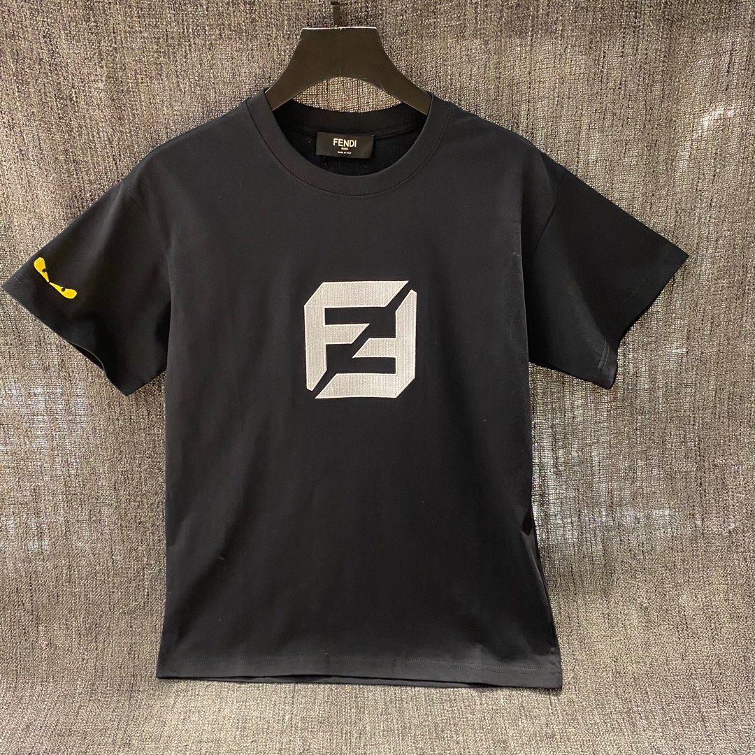 Fendi Logo Fendi Graphic Tee Boys Ivory Blue Manga-Style Logo T-Shirt