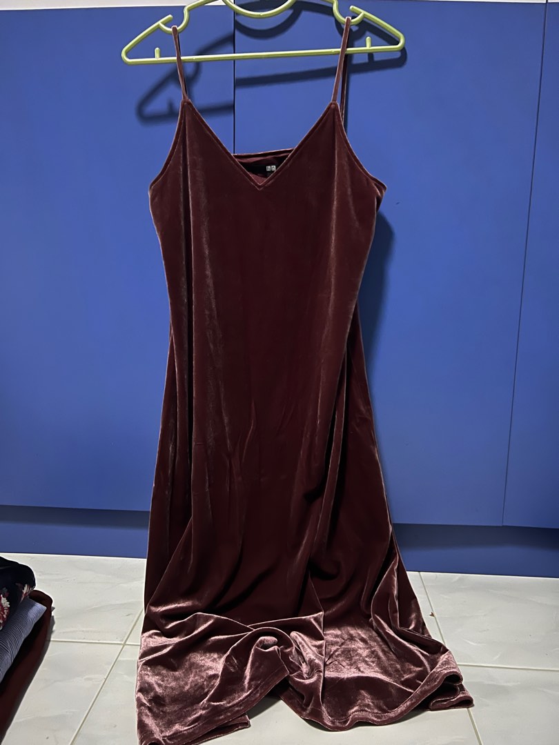 Uniqlo Velvet Dress Pink