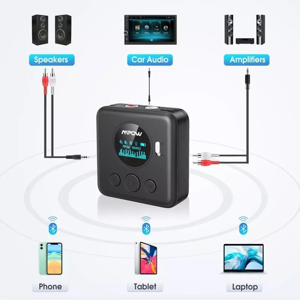 Upgraded Mpow Bluetooth Audio Adapter Mpow BH492 Bluetooth 5.0 Receiver