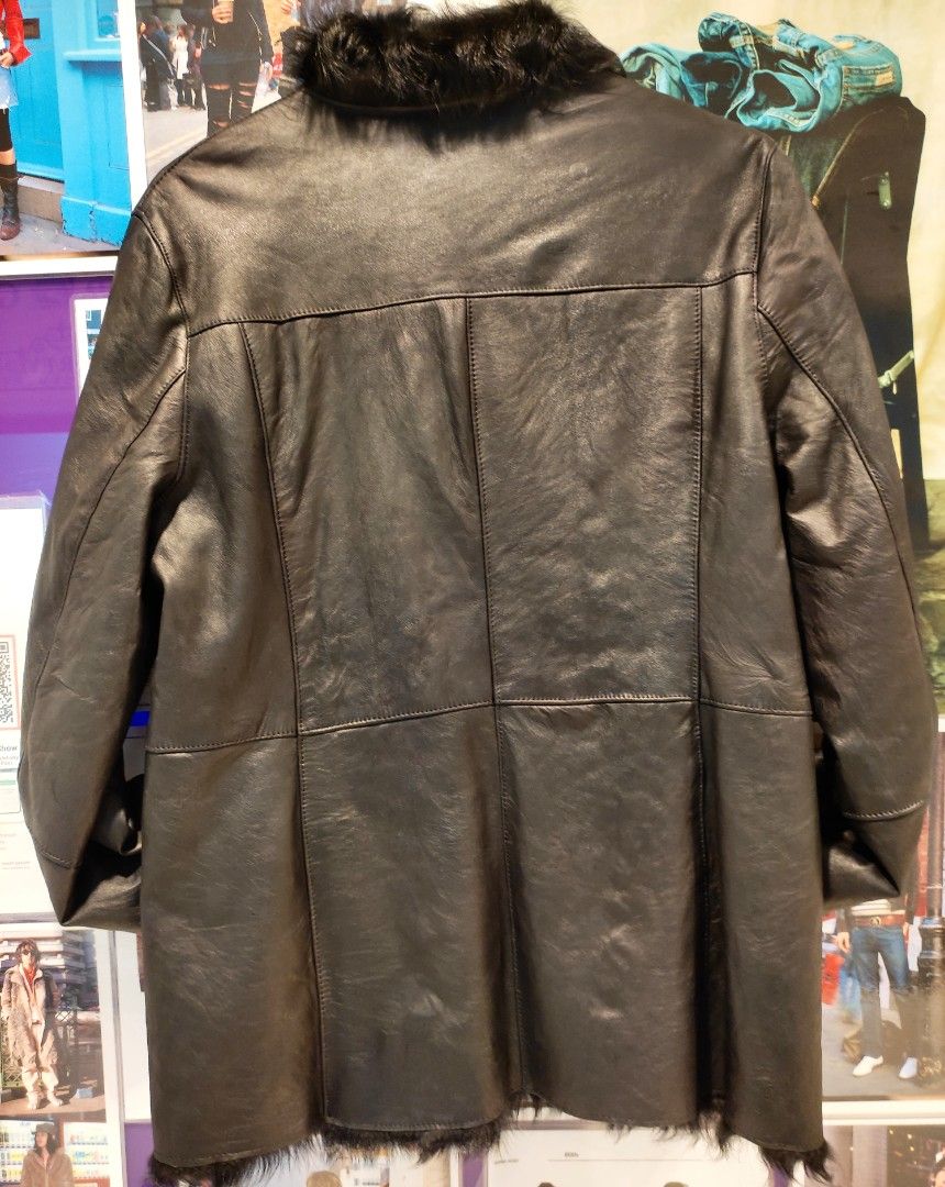 Fur lined 2024 leather jacket