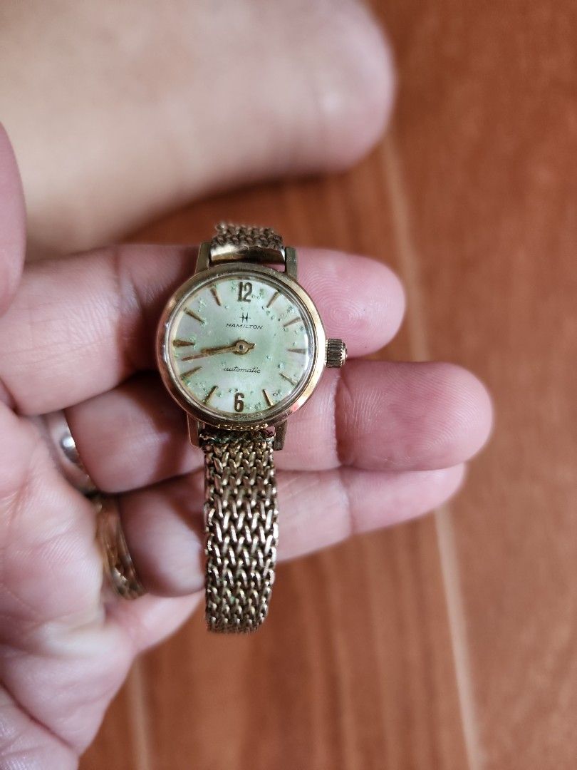 Vintage hamilton 10k rgp watch (Category: Luxury Watches) located in Batangas. Submitted by asherah_09-58644 (Listing ID 1209507518, Image 1). Description: vintage 10rgp marked not working.