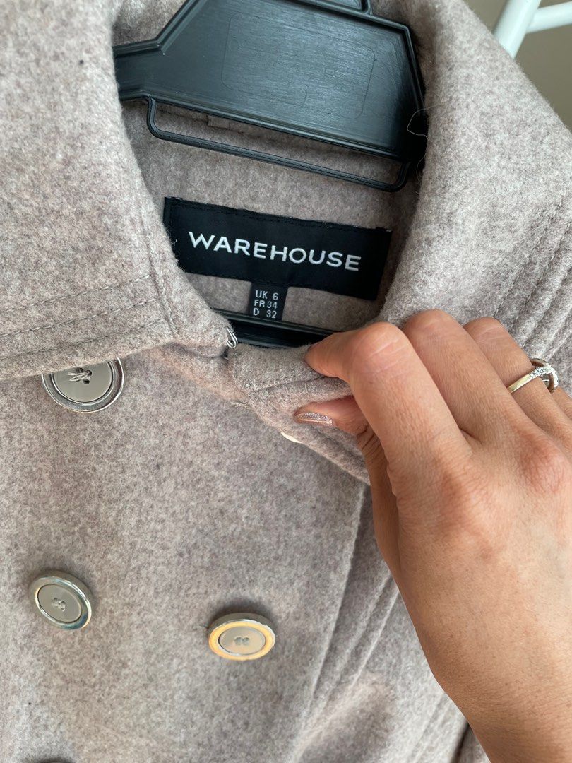Warehouse long double breasted sale coat