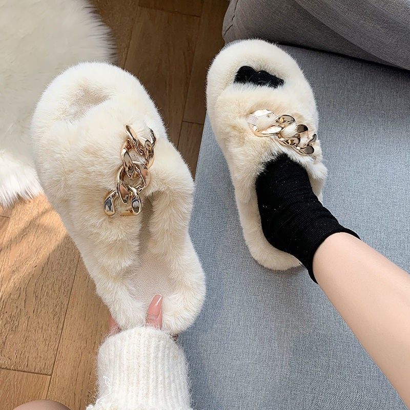 Women shoes women sandals women slippers fluffy white shoes white shoes