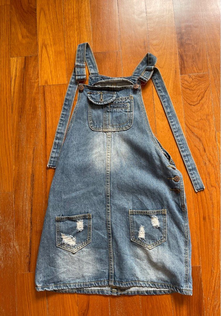 Womens denim overall dress, Women's Fashion, Dresses & Sets, Dresses on