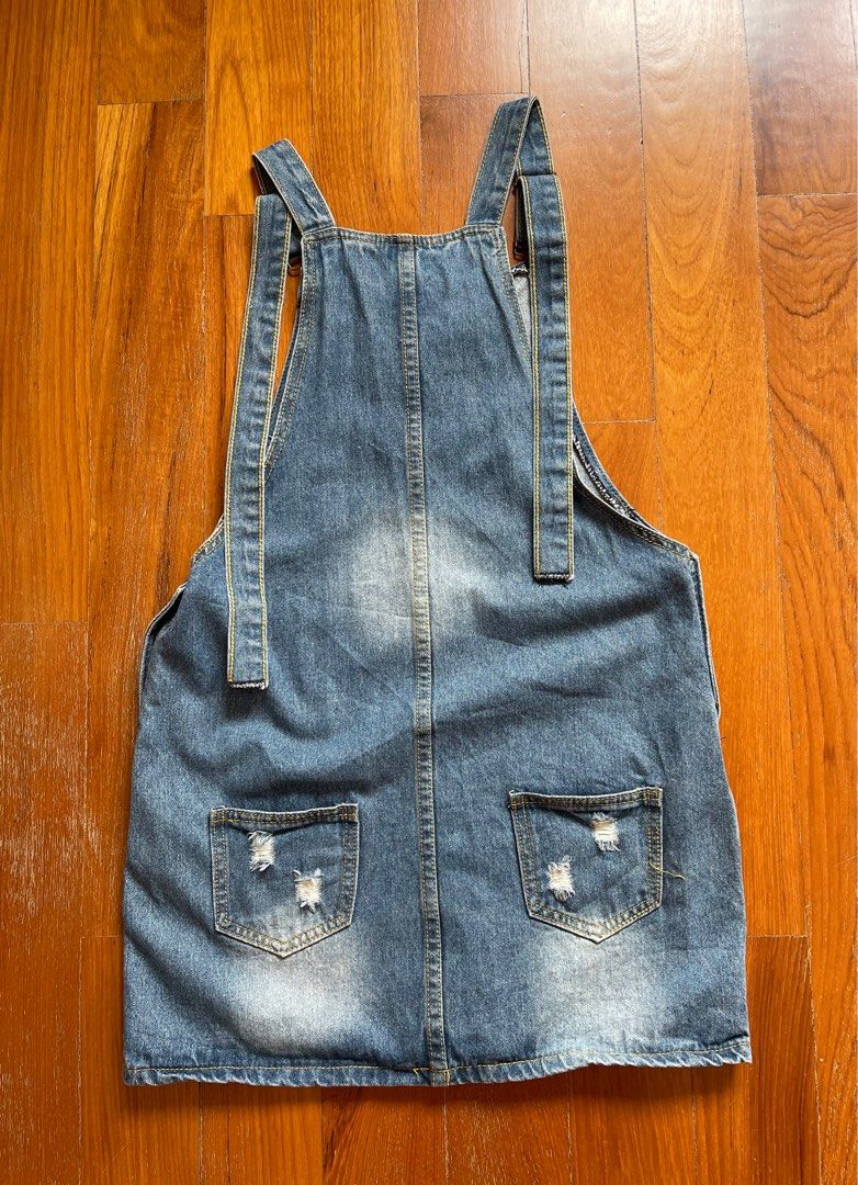 Womens denim overall dress, Women's Fashion, Dresses & Sets, Dresses on