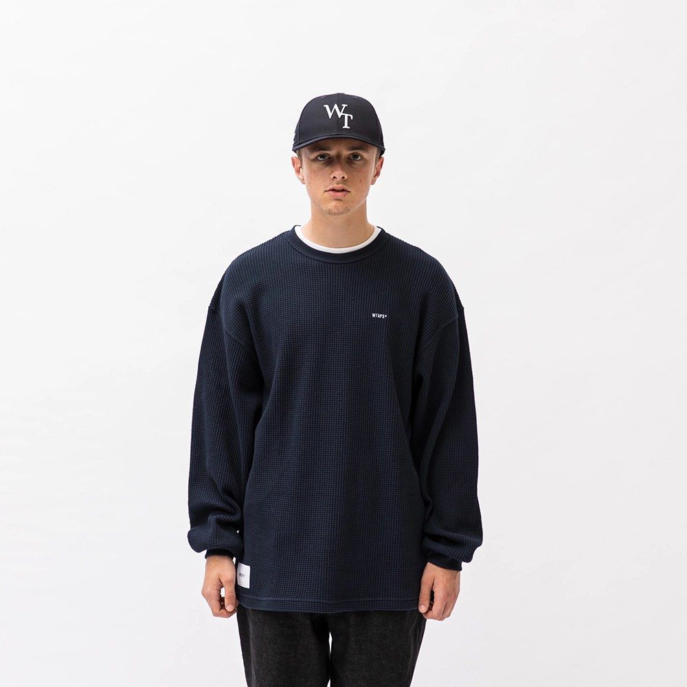 WTAPS FW22 WAFFLE / LS / COTTON. LOOSE Gray (Size 02), 男裝, 上身