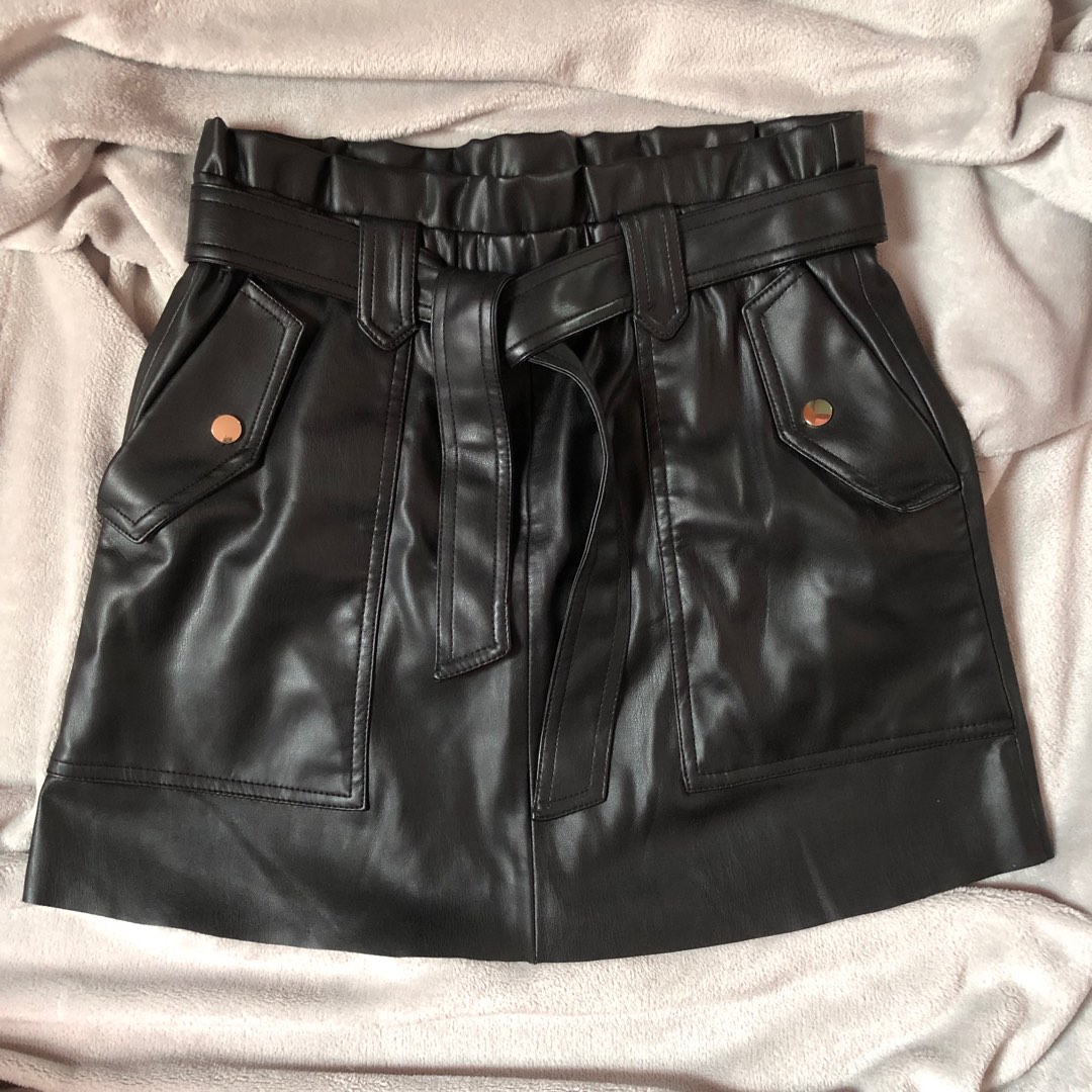 Zara leather skirt, Women's Fashion, Bottoms, Skirts on Carousell