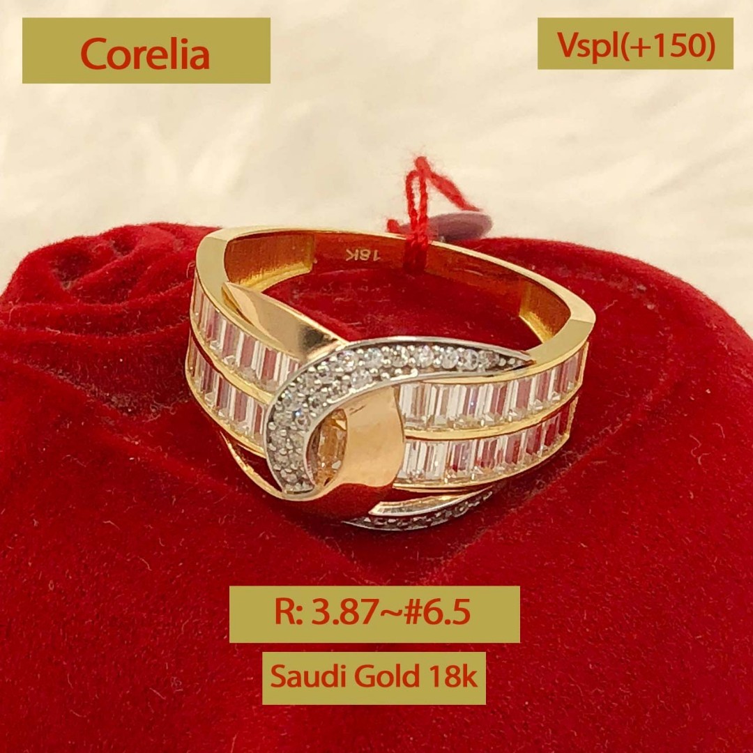 18k Saudi Gold Rings Corelia, Women's Fashion, Jewelry & Organizers ...