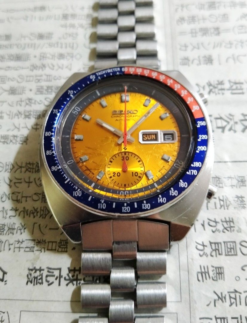 1974 Seiko Iconic Aussie Pogue Chronograph 精工澳洲太空计时款6139-6002 (Original  Stelux Bracelet) - MOVEMENT SERVICED, Luxury, Watches on Carousell
