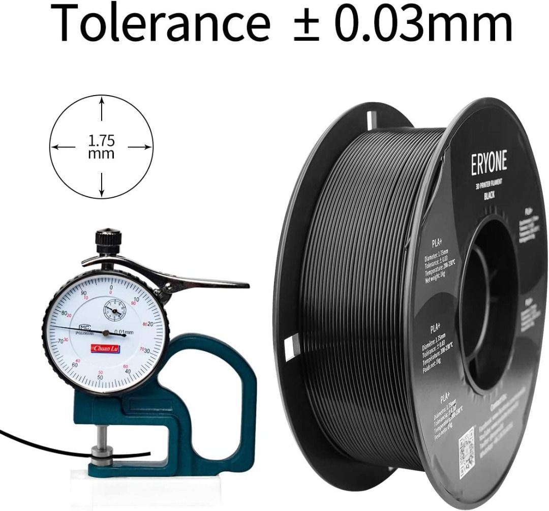 Eryone PETG Filament 1.75mm ±0.03mm Filament for 3D Printer, 1KG(2.2LBS)/  Spool