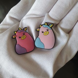 2x Unique Squishmallow cow home decor rubber flatback fridge magnets