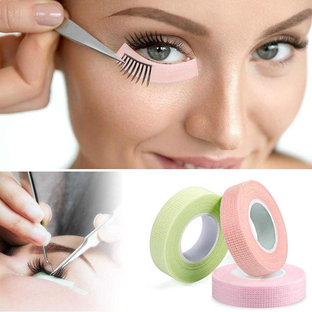 8 Rolls Lash Tape for Eyelash Extension 1.2cm*9m, Breathable Micropore  Eyelash Tape with 2 Tweezers and Scissors 4 Colors Non-Woven Make Up Tape  for