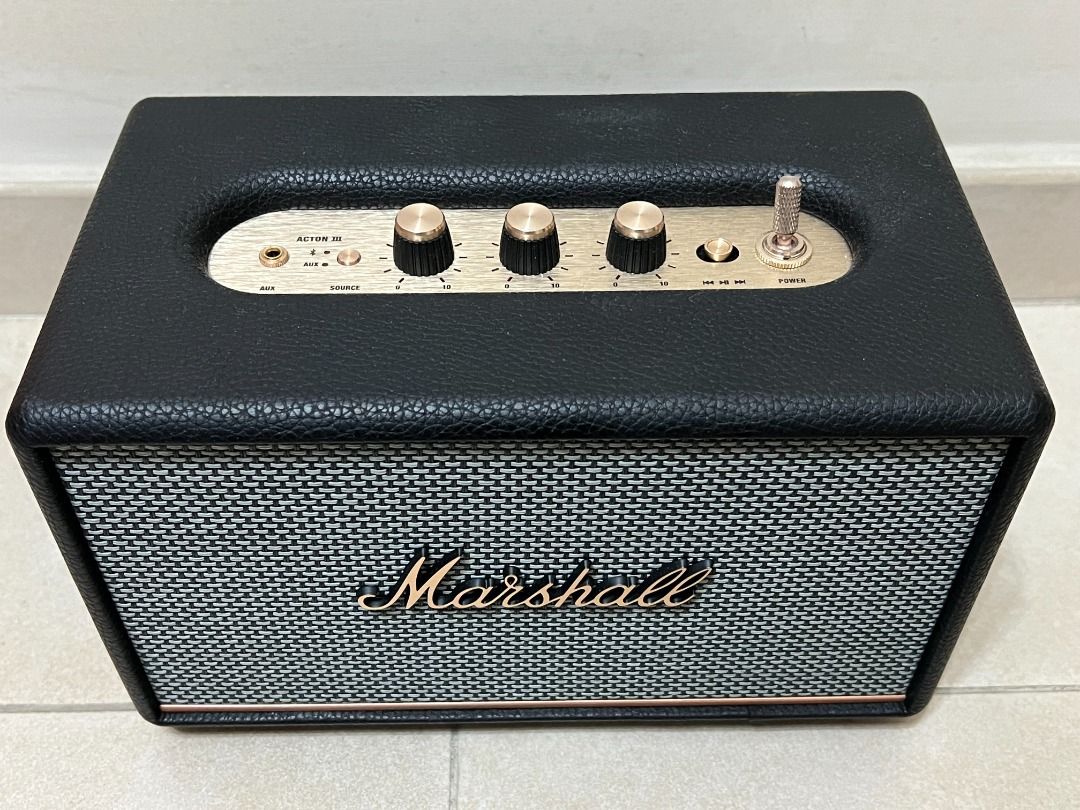 99%NEW Marshall Acton 3 黑色水貨, 音響器材, Soundbar、揚聲器、藍牙
