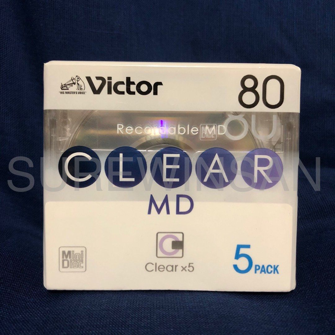 💽 [音響錄音配件] 100% 全新未開封Victor CLEAR 80分鐘錄音用MD碟5片