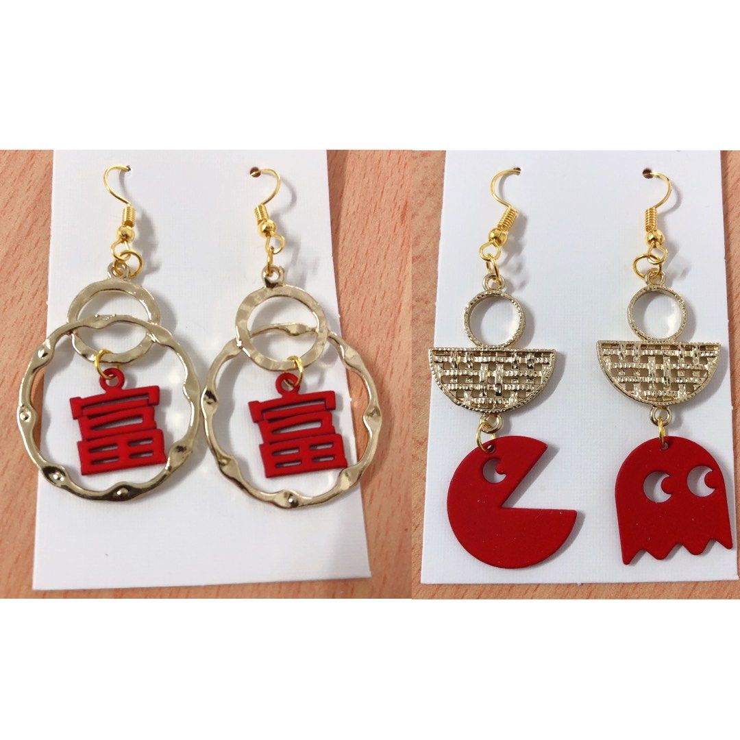 Fortune CNY Earrings Pacman Quirky Earrings 8 Women s