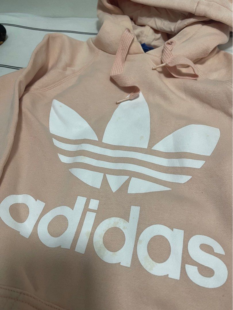 Adidas oversized sweater light pink size S Women s Fashion Coats Jackets and Outerwear on Carousell