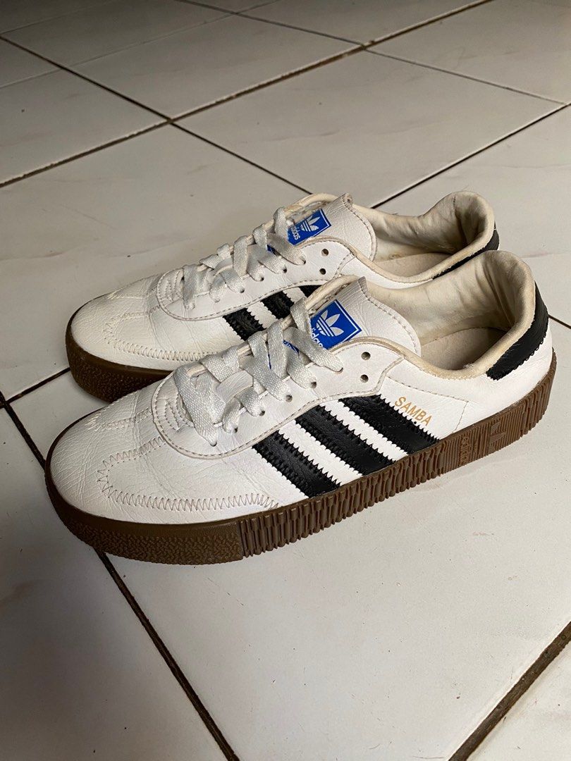 adidas white samba rose