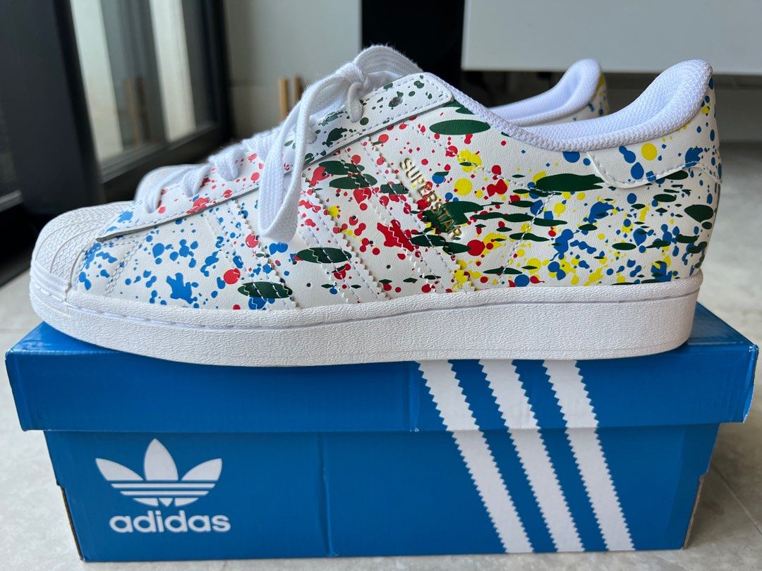 Adidas Superstar Colour cloud white and gold metallic New never