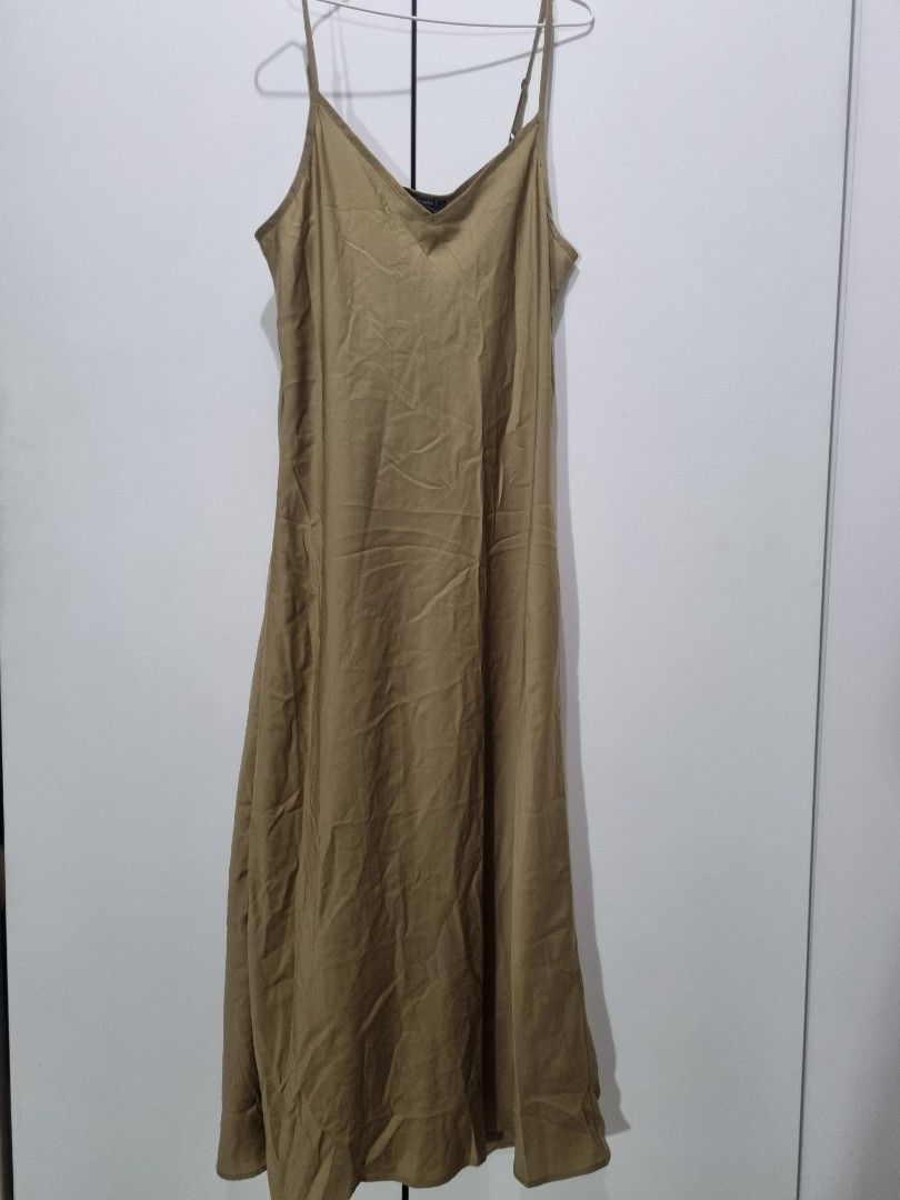 All Saints Tierney Slip dress in Metallic Green Women s Fashion