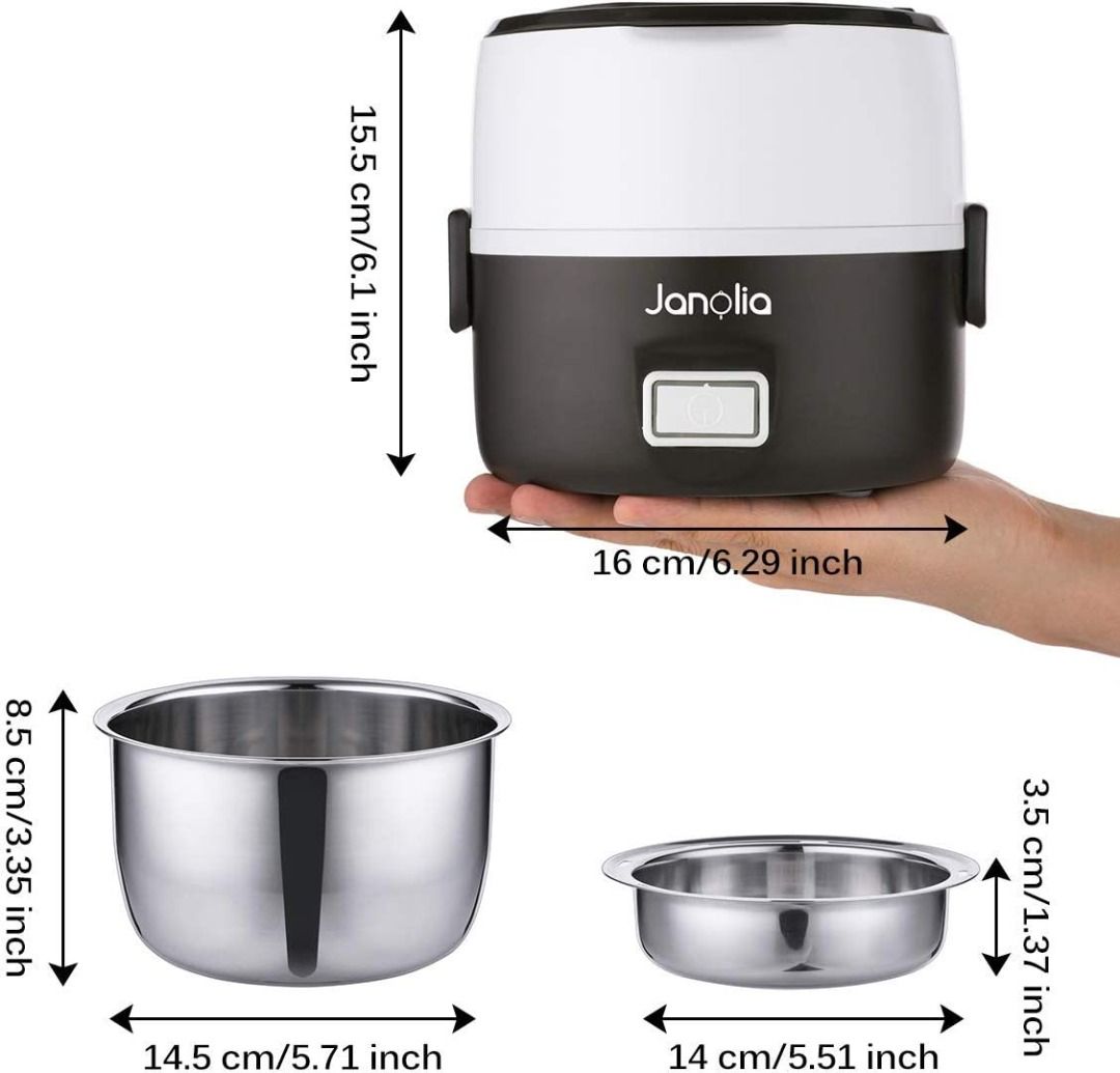 anolia Electric Food Steamer, Portable Lunch Box Steamer with Stainless  Steel Bowls, Measuring Cup, TV & Home Appliances, Kitchen Appliances, Other  Kitchen Appliances on Carousell