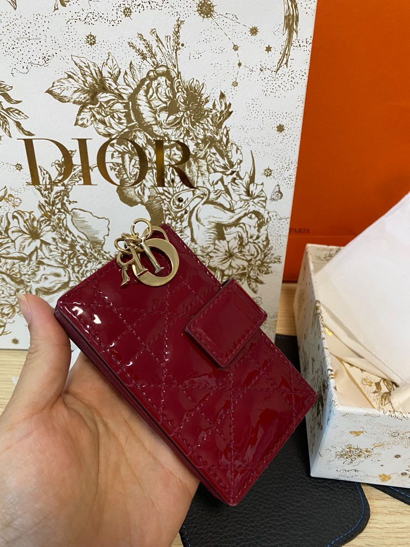 Christian Dior 5 Gusset Patent Leather Card Holder
