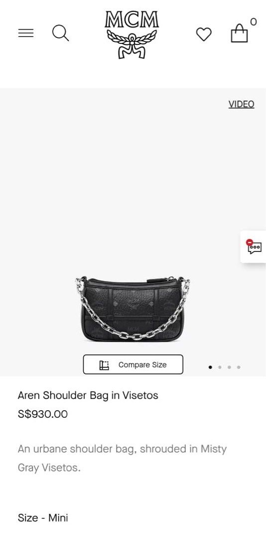 Authentic MCM Aren shoulder bag (Category: Bags & Wallets) located in Singapore. Submitted by unicorncrystal (Listing ID 1209760982, Image 1). Description: Used once for dinner Retail price is $930 My loss is your gain Please do not ask for more photos Comes with what you see in the photos.