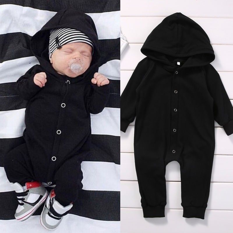 Baby Black Hoodie Romper Instock Babies Kids Babies Kids