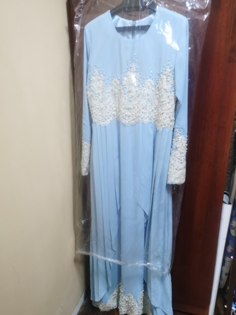 Baju Nikah Biru Custome Made Women S Fashion Dresses Sets Evening Dresses Gowns On