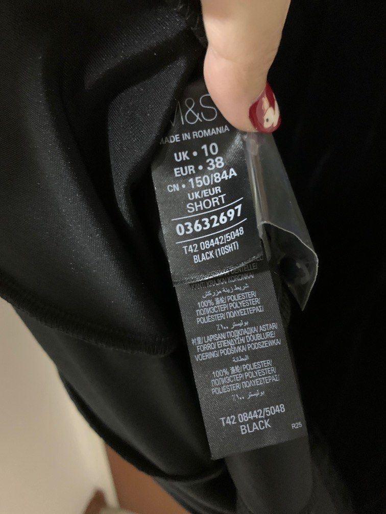 Bnwt marks spencer Black velvet dress uk10 Women s Fashion