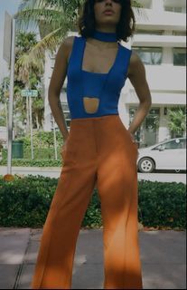 BNWT Zara Knit Bodysuit with Cut-out Choker