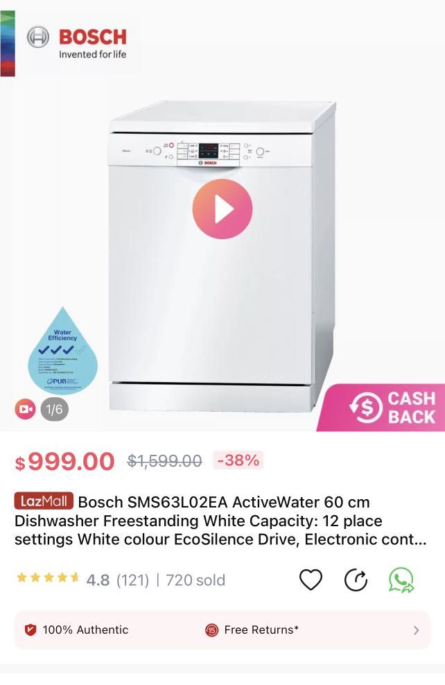 Bosch dishwasher, TV & Home Appliances, Kitchen Appliances, Dishwasher