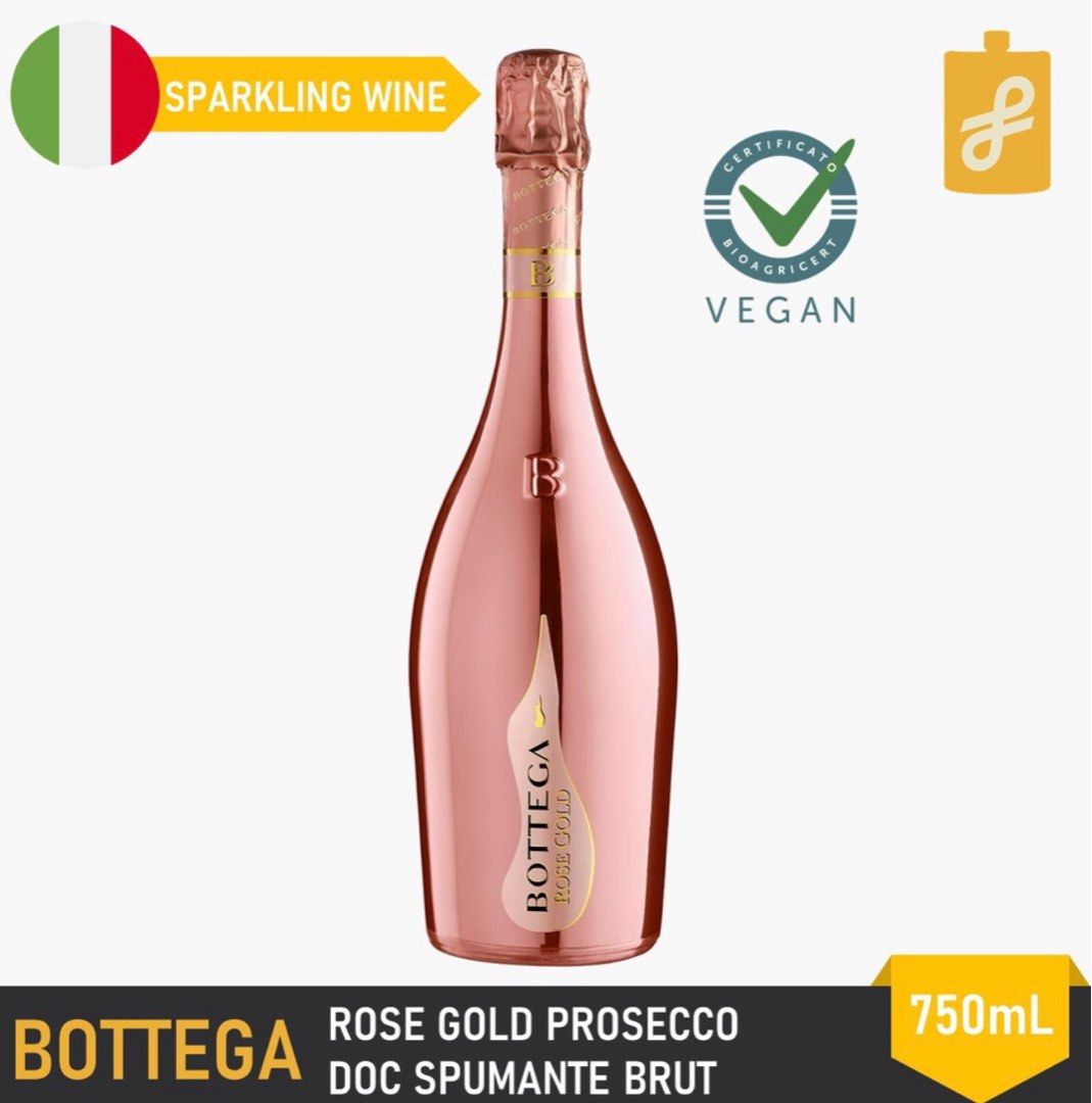 Bottega rose gold brut rose sparkling wine, Health & Nutrition, Health