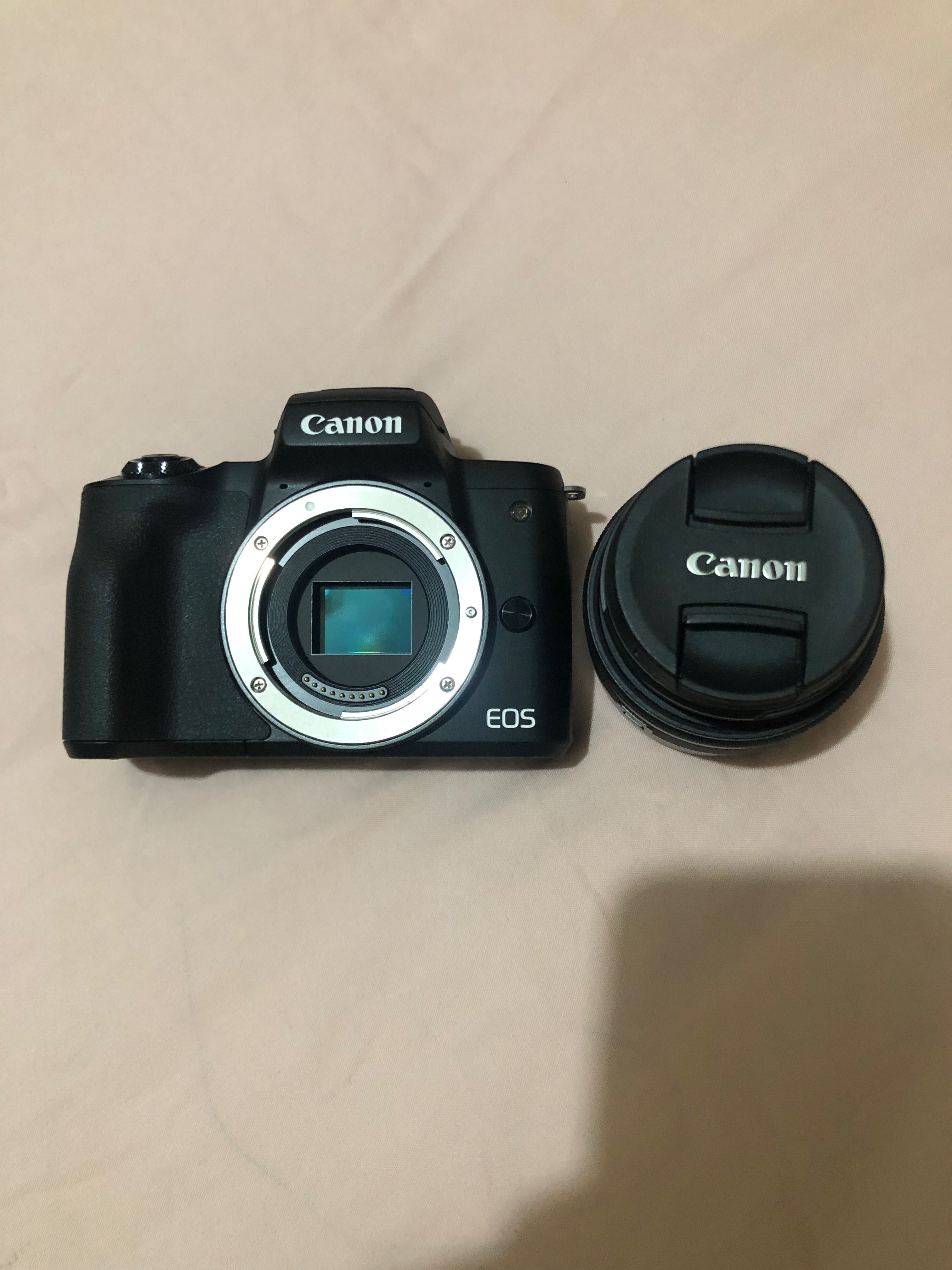 Canon EOS M50 + Lens, Photography, Cameras on Carousell